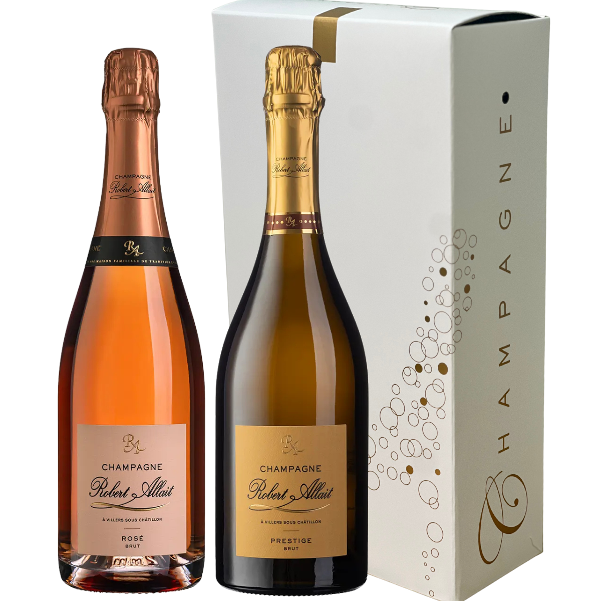 CHAMPAGNE DUO PACK - ROBERT ALLAIT BRUT ROSE & PRESTIGE